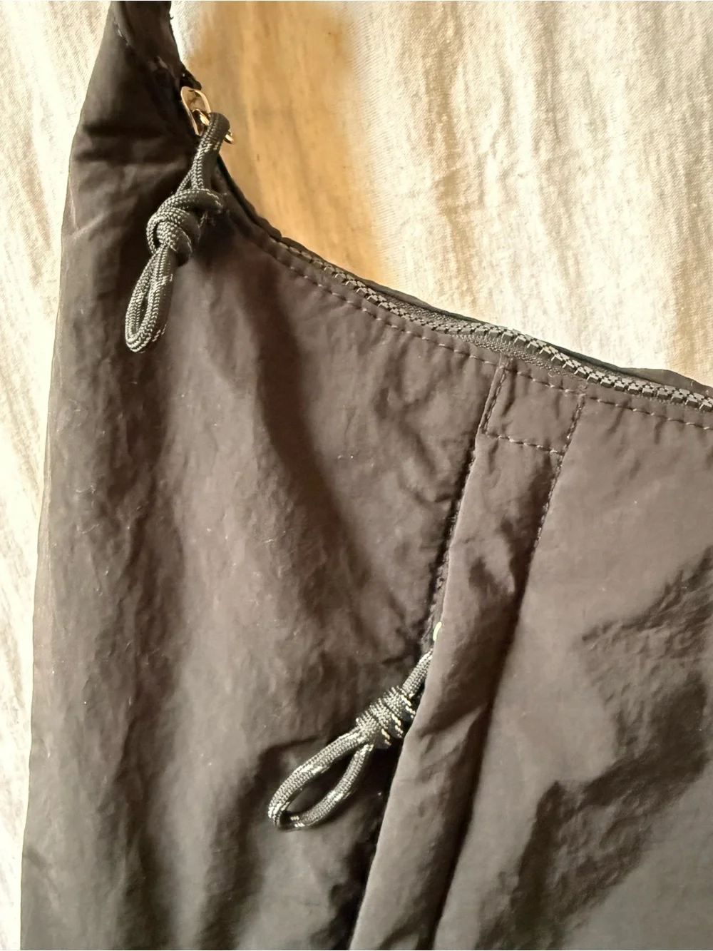 Minimalist Black Hobo Shoulder Bag - Adjustable Strap